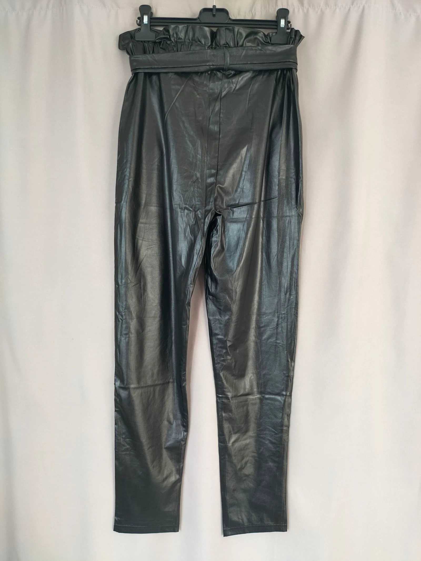 Black Faux Leather Carrot Cut Pants | S/M | I Love Holala | New – photo 3
